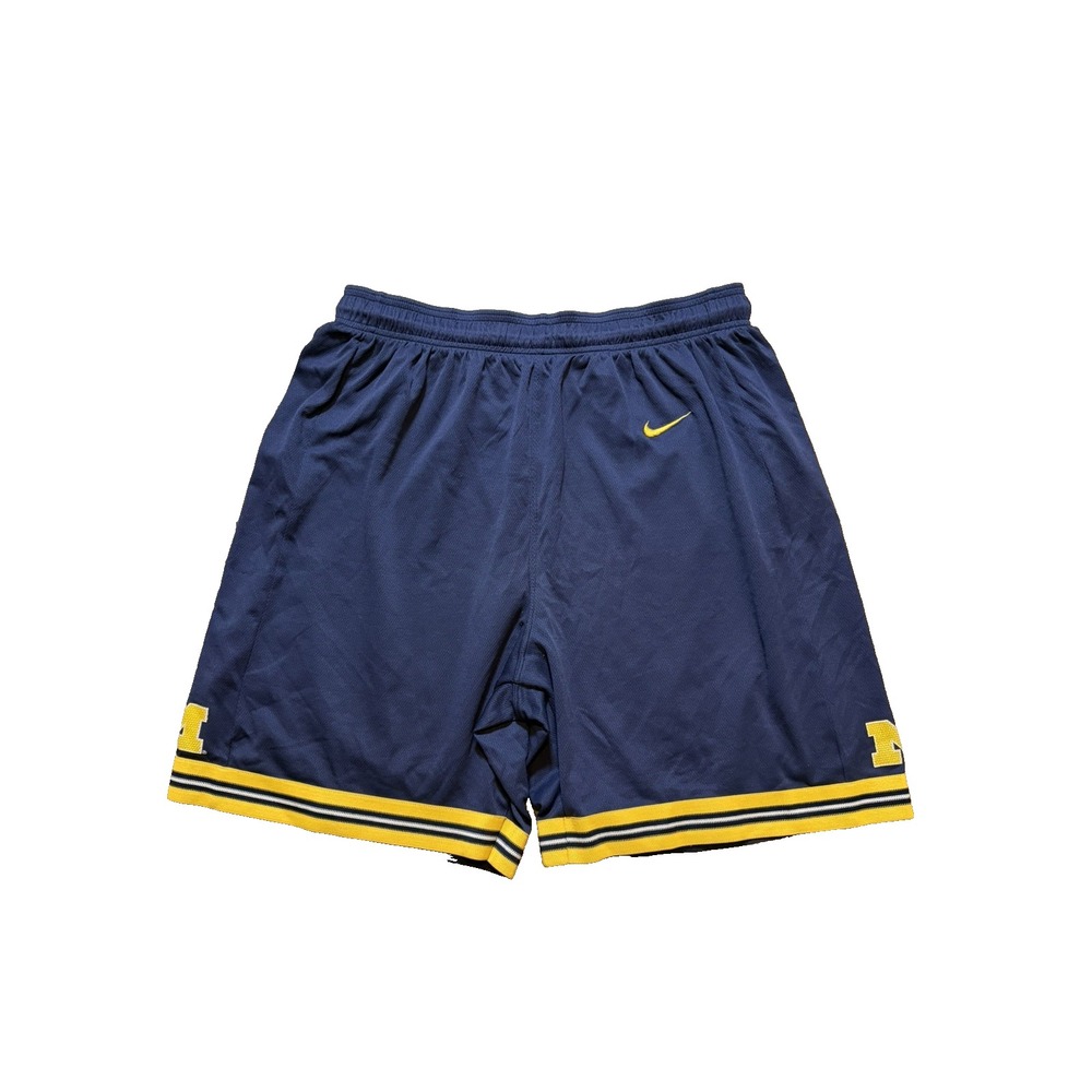 Nike Team Michigan Wolverines Men's Large Navy Maize Athletic Training Shorts